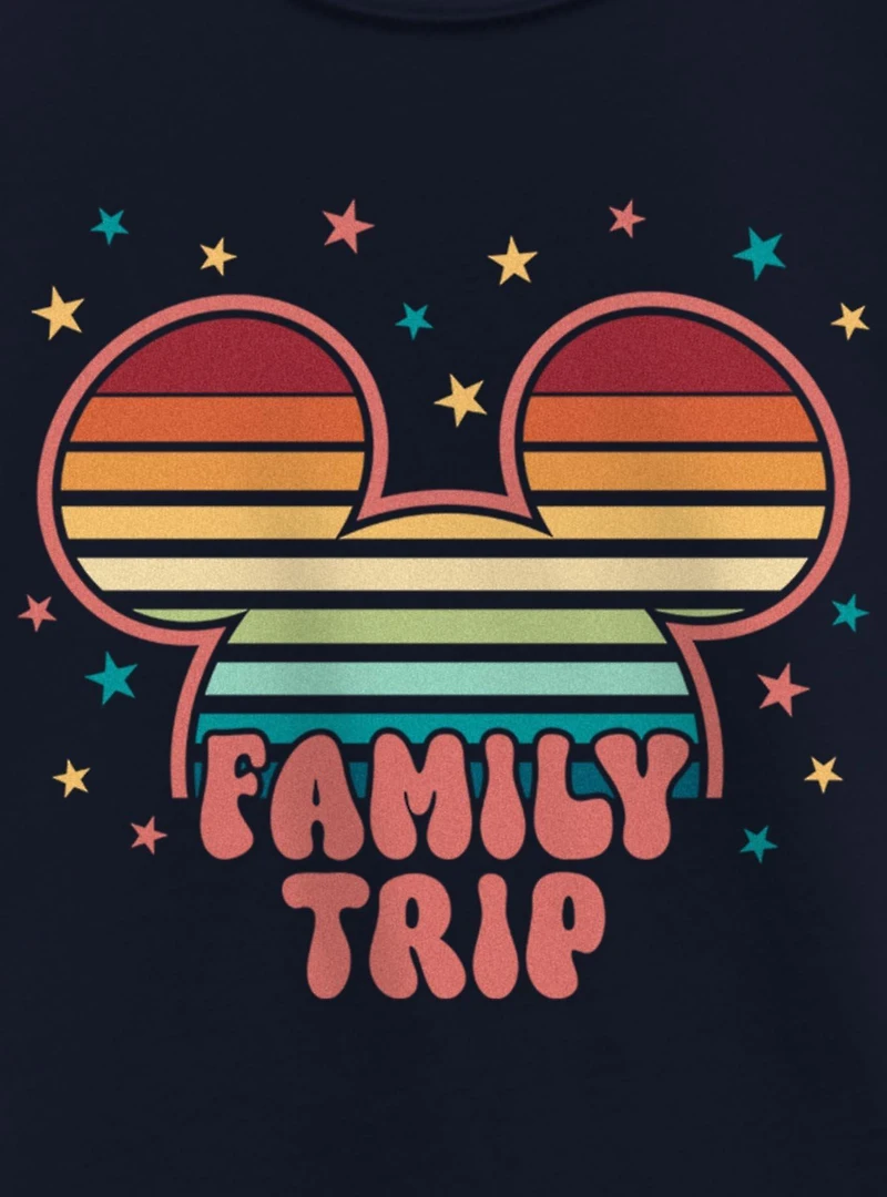 Disney Mickey Mouse Head Colorful Stars Family Trip Youth Girls T-Shirt