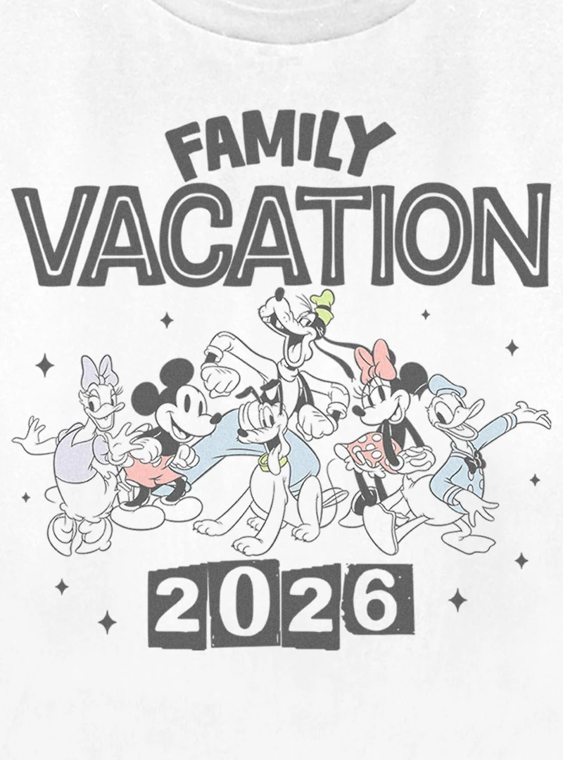 Disney Mickey Mouse & Friends Family Vacation 2026 Stars Womens T-Shirt