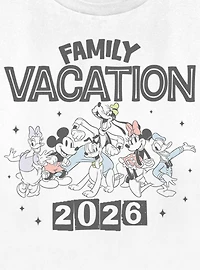 Disney Mickey Mouse & Friends Family Vacation 2026 Stars Womens T-Shirt