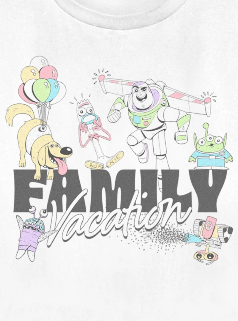Disney Pixar Family Vacation Characters Womens T-Shirt