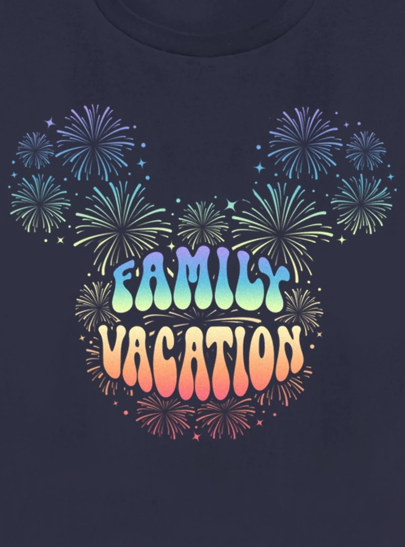 Disney Mickey Mouse Head Family Vaction Fireworks Womens T-Shirt