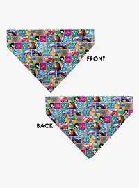 Disney Princess Pose and Quote Pop Art Blocks Slip On Collar Pet Bandana - Bandana Only