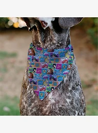 Disney Princess Pose and Quote Pop Art Blocks Slip On Collar Pet Bandana - Bandana Only