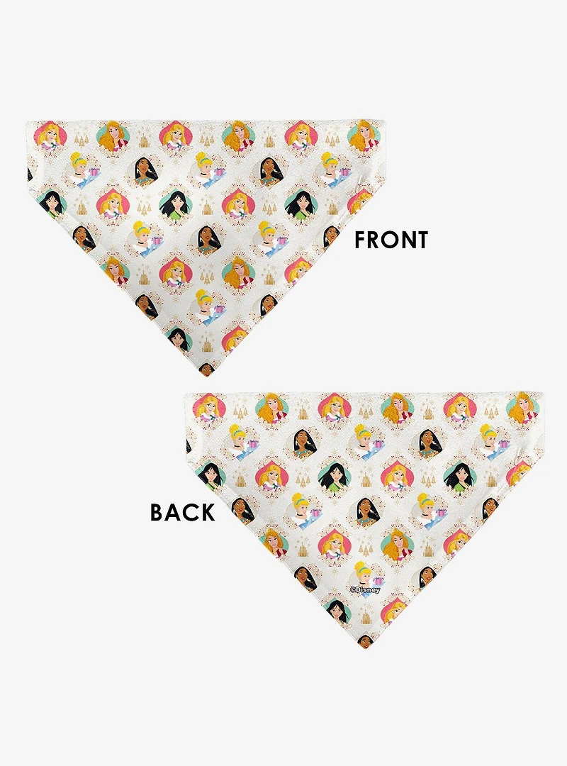 Disney Holiday Princess Poses and Icons Slip On Collar Pet Bandana - Bandana Only