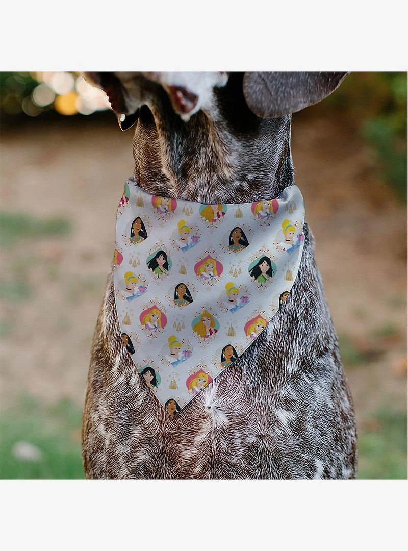 Disney Holiday Princess Poses and Icons Slip On Collar Pet Bandana - Bandana Only