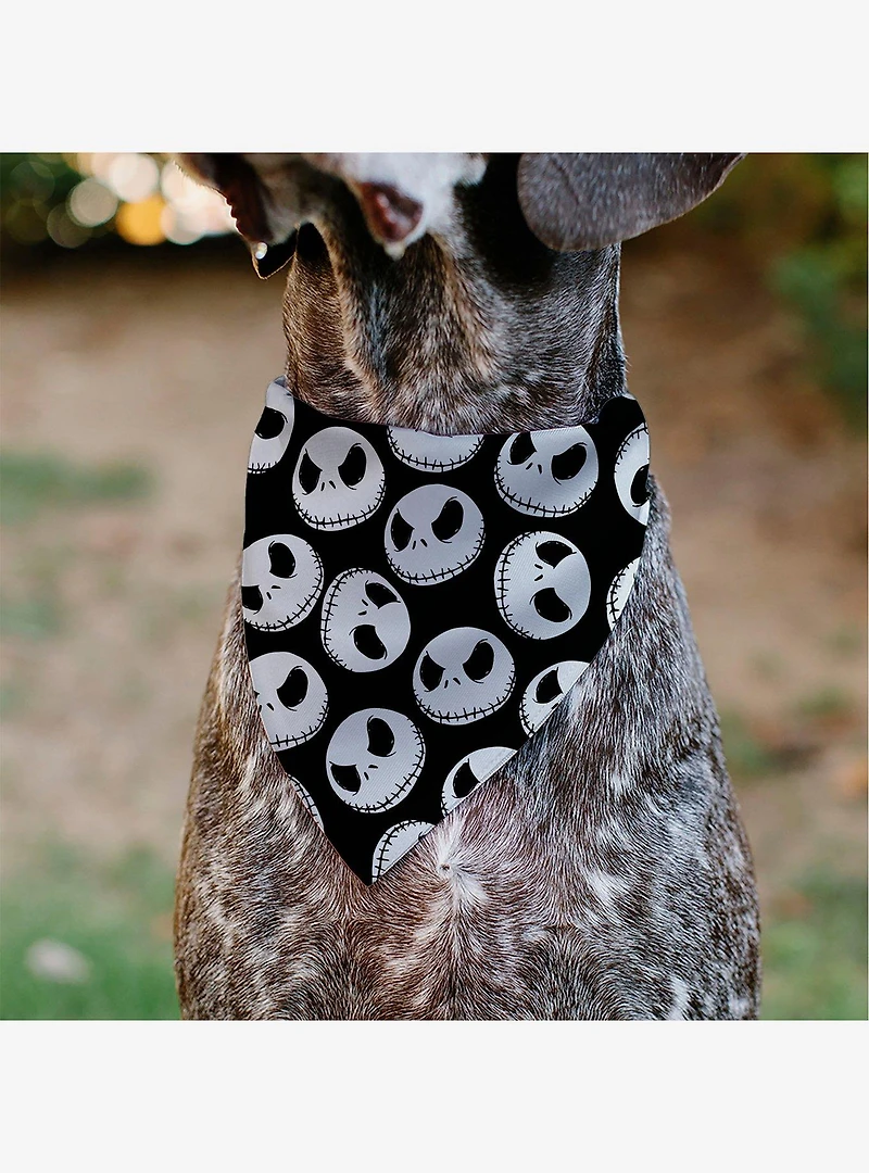 Disney Nightmare Before Christmas Jack Expressions Scattered Slip On Collar Pet Bandana - Bandana Only