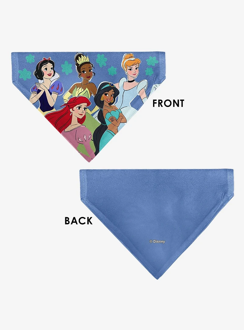 Disney Princesses Group Pose Flowers Slip On Collar Pet Bandana - Bandana Only