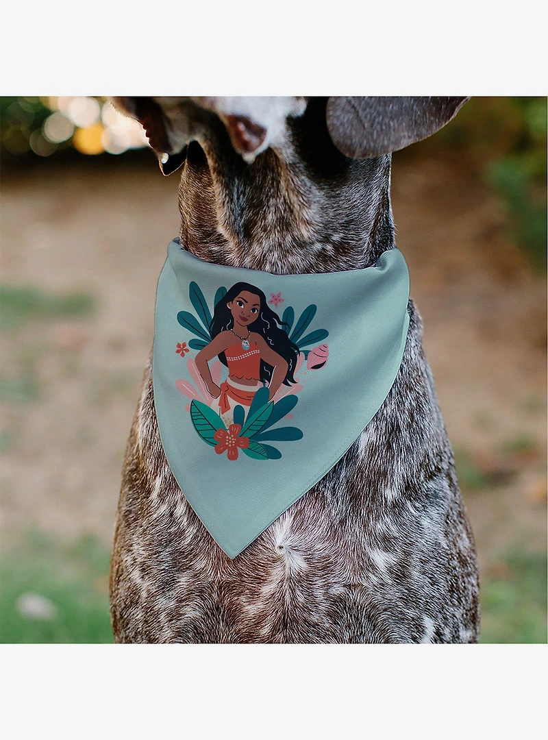 Disney Moana Standing Pose Plants Slip On Collar Pet Bandana - Bandana Only