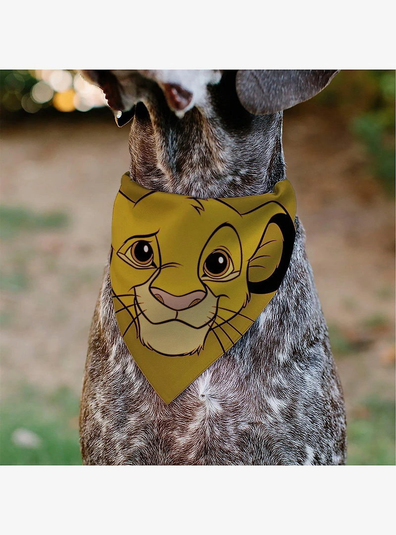 Disney Lion King Young Simba Face Close Up Slip On Collar Pet Bandana - Bandana Only