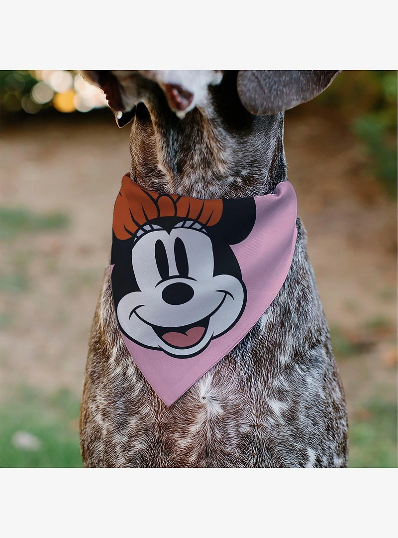 Disney Minnie Mouse Smiling Face Close Up Slip On Collar Pet Bandana - Bandana Only
