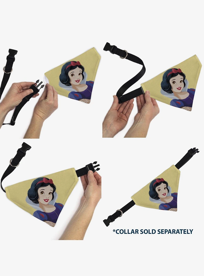 Disney Snow White Smiling Face Pose Slip On Collar Pet Bandana - Bandana Only
