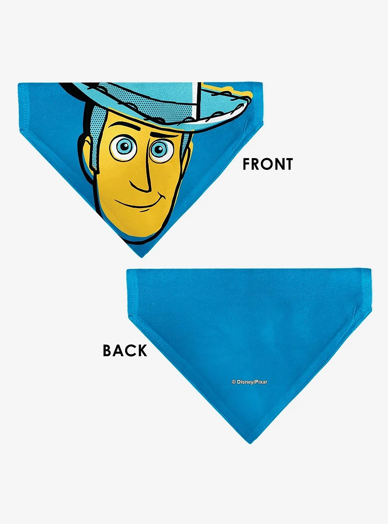Disney Toy Story Woody Pop Art Face Close Up Slip On Collar Pet Bandana - Bandana Only