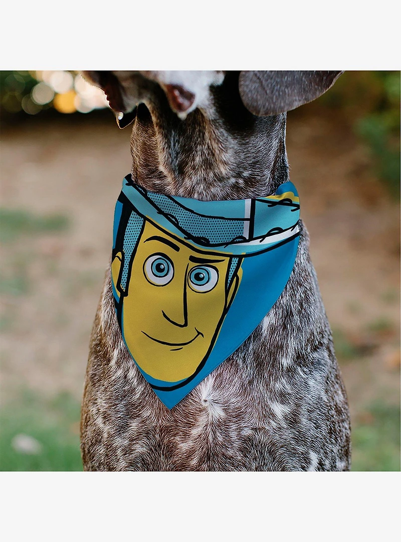 Disney Toy Story Woody Pop Art Face Close Up Slip On Collar Pet Bandana - Bandana Only