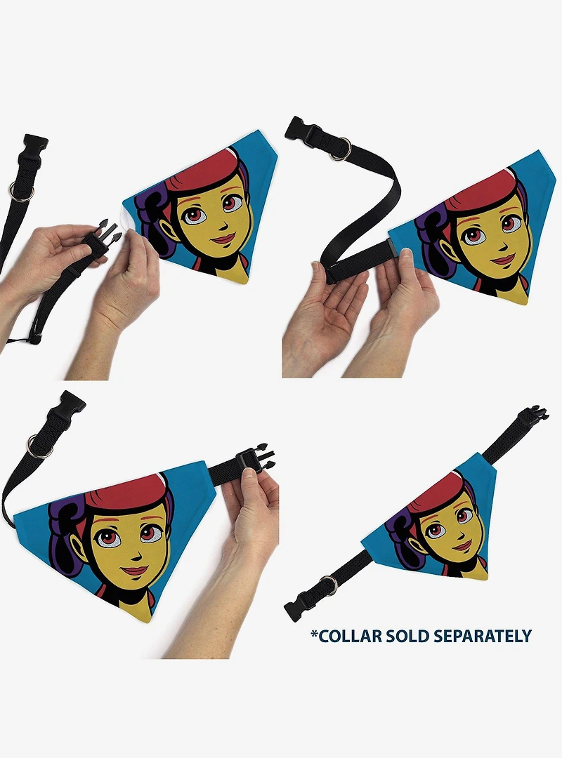 Disney Toy Story Bo Peep Close Up Pop Art Face Slip On Collar Pet Bandana - Bandana Only