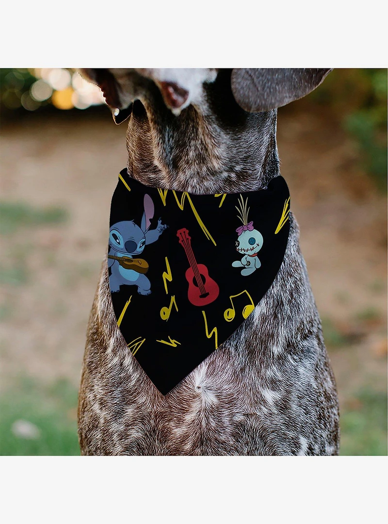 Disney Stitch and Scrump Ukulele Jam Pose Slip On Collar Pet Bandana - Bandana Only
