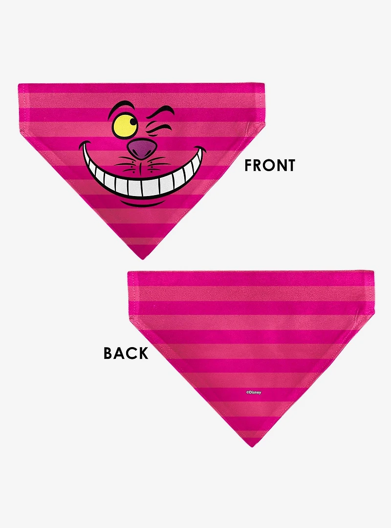 Disney Alice in Wonderland Cheshire Cat Winking Smile Slip On Collar Pet Bandana - Bandana Only