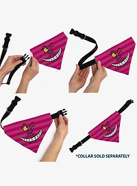 Disney Alice in Wonderland Cheshire Cat Winking Smile Slip On Collar Pet Bandana - Bandana Only