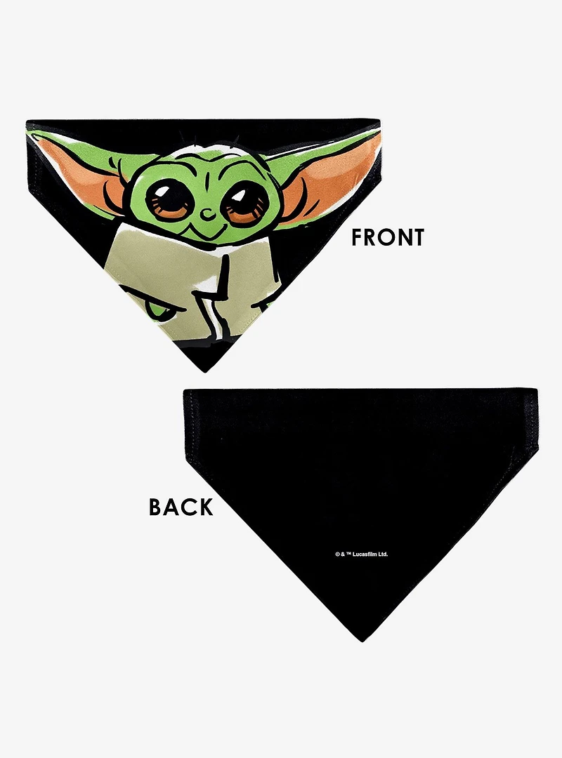 Star Wars Grogu Baby Yoda Smiling Impression Painting Slip On Collar Pet Bandana - Bandana Only