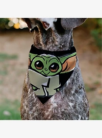Star Wars Grogu Baby Yoda Smiling Impression Painting Slip On Collar Pet Bandana - Bandana Only