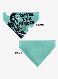 Star Wars Mandalorian and Grogu Where He Goes I Go Pose Slip On Collar Pet Bandana - Bandana Only