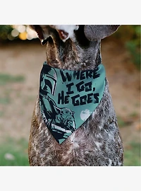 Star Wars Mandalorian and Grogu Where He Goes I Go Pose Slip On Collar Pet Bandana - Bandana Only