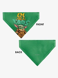 Star Wars Grogu I'm All Ears Pose Green Slip On Collar Pet Bandana - Bandana Only