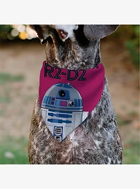 Star Wars R2 D2 Text and Pop Art Pose Slip On Collar Pet Bandana - Bandana Only