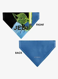 Star Wars Jedi Text and Yoda Lightsaber Pop Art Slip On Collar Pet Bandana - Bandana Only