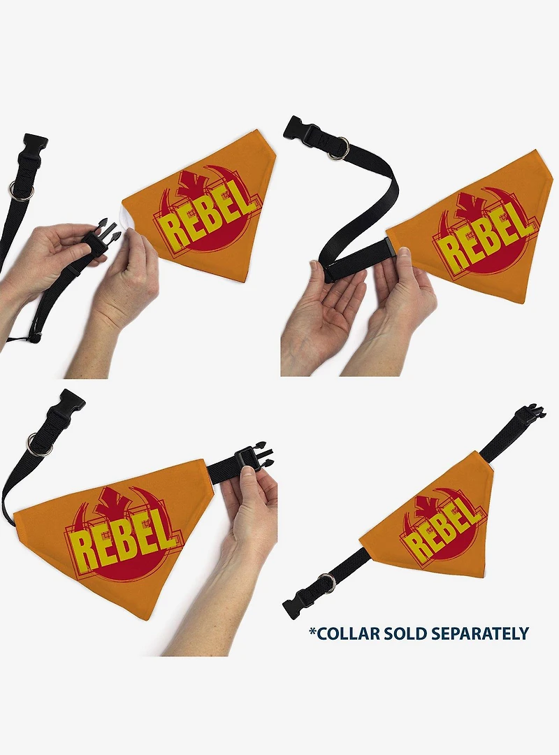 Star Wars Text and Rebel Alliance Insignia Slip On Collar Pet Bandana - Bandana Only