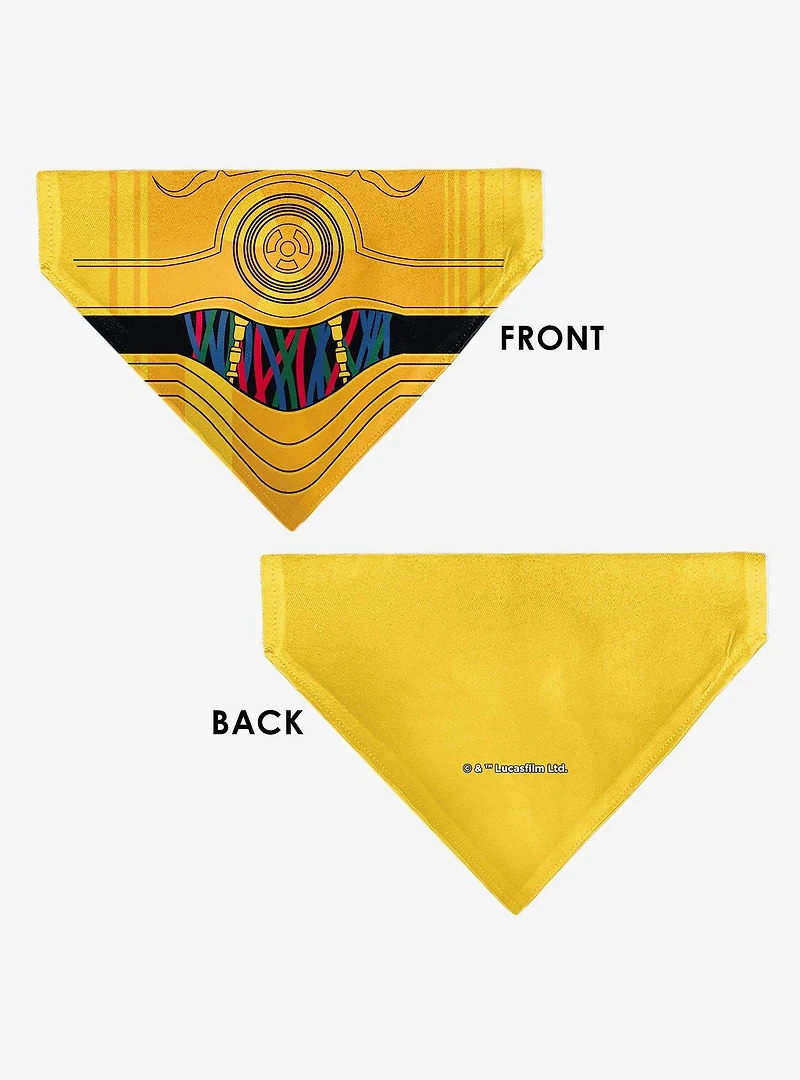 Star Wars C3PO Character Close Up Slip On Collar Pet Bandana - Bandana Only