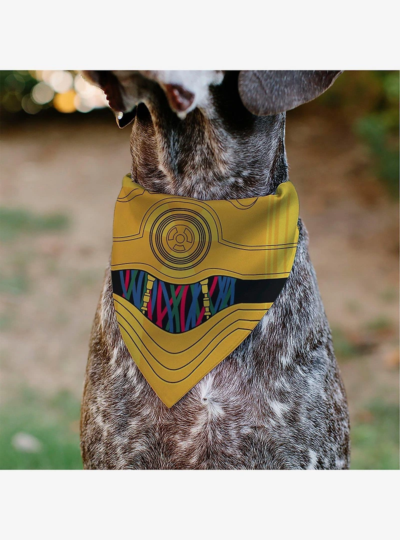 Star Wars C3PO Character Close Up Slip On Collar Pet Bandana - Bandana Only