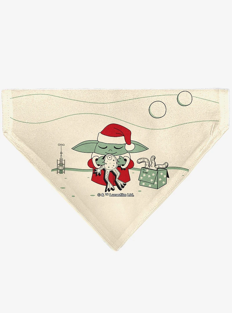 Star Wars Holiday Grogu Baby Yoga Santa Claus Scenes Slip On Collar Pet Bandana - Bandana Only