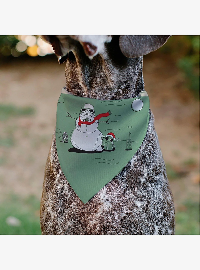 Star Wars Holiday Grogu Baby Yoga Santa Claus Scenes Slip On Collar Pet Bandana - Bandana Only