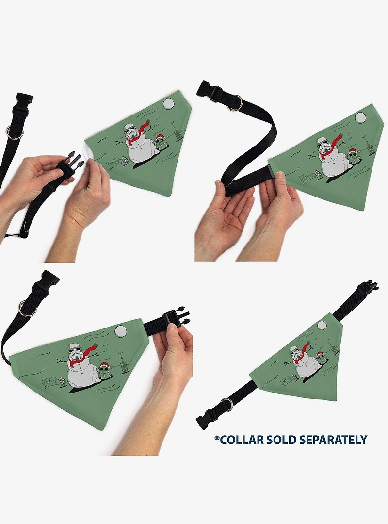 Star Wars Holiday Grogu Baby Yoga Santa Claus Scenes Slip On Collar Pet Bandana - Bandana Only