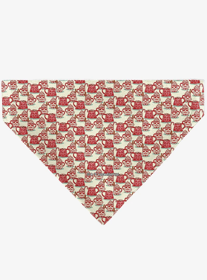 Star Wars Holiday Hot Cocoa Dark Side Quote and Icons Slip On Collar Pet Bandana - Bandana Only