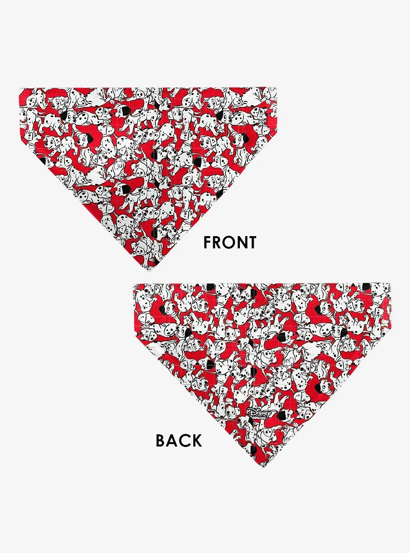 Disney 101 Dalmatians Puppies Scattered Red Slip On Collar Pet Bandana - Bandana Only