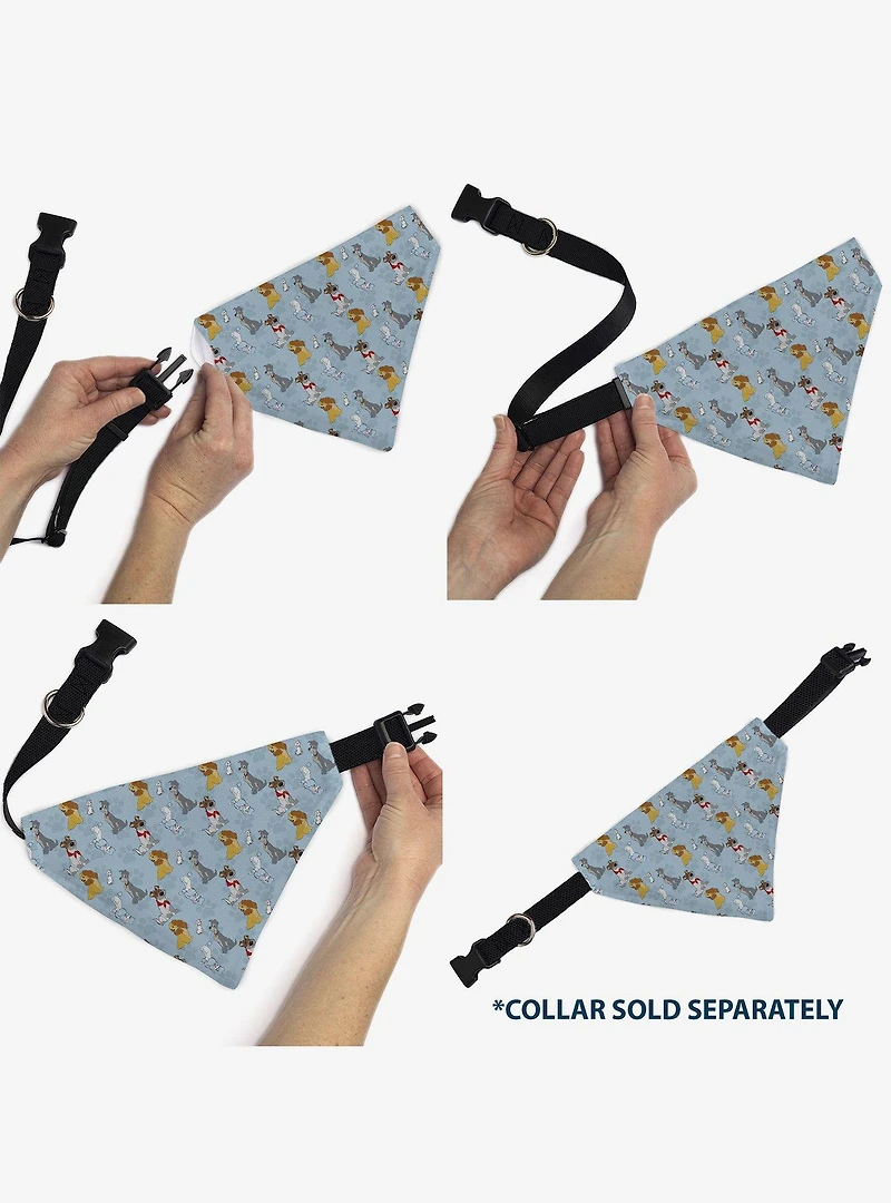 Disney Dogs Group Collage Paws Slip On Collar Pet Bandana - Bandana Only