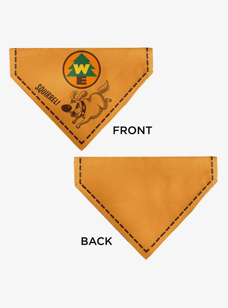 Disney Up Dug Squirrel Pose and Wilderness Explorer Badge Slip On Collar Pet Bandana - Bandana Only
