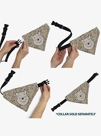 Disney Winnie the Pooh Smiling Face Foliage Collage Slip On Collar Pet Bandana - Bandana Only