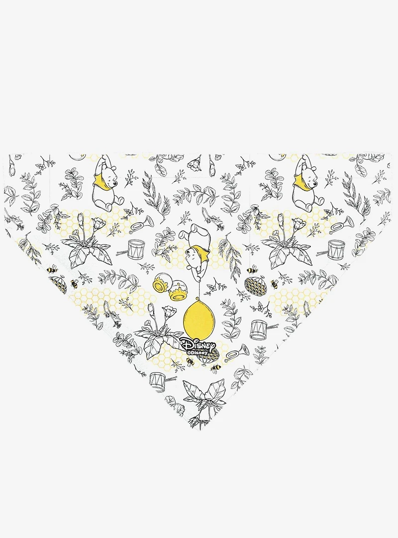 Disney Winnie the Pooh Balloon Pose and Foliage Collage Slip On Collar Pet Bandana - Bandana Only