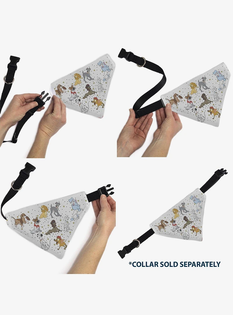 Disney Dogs Group Collage Stars Slip On Collar Pet Bandana - Bandana Only