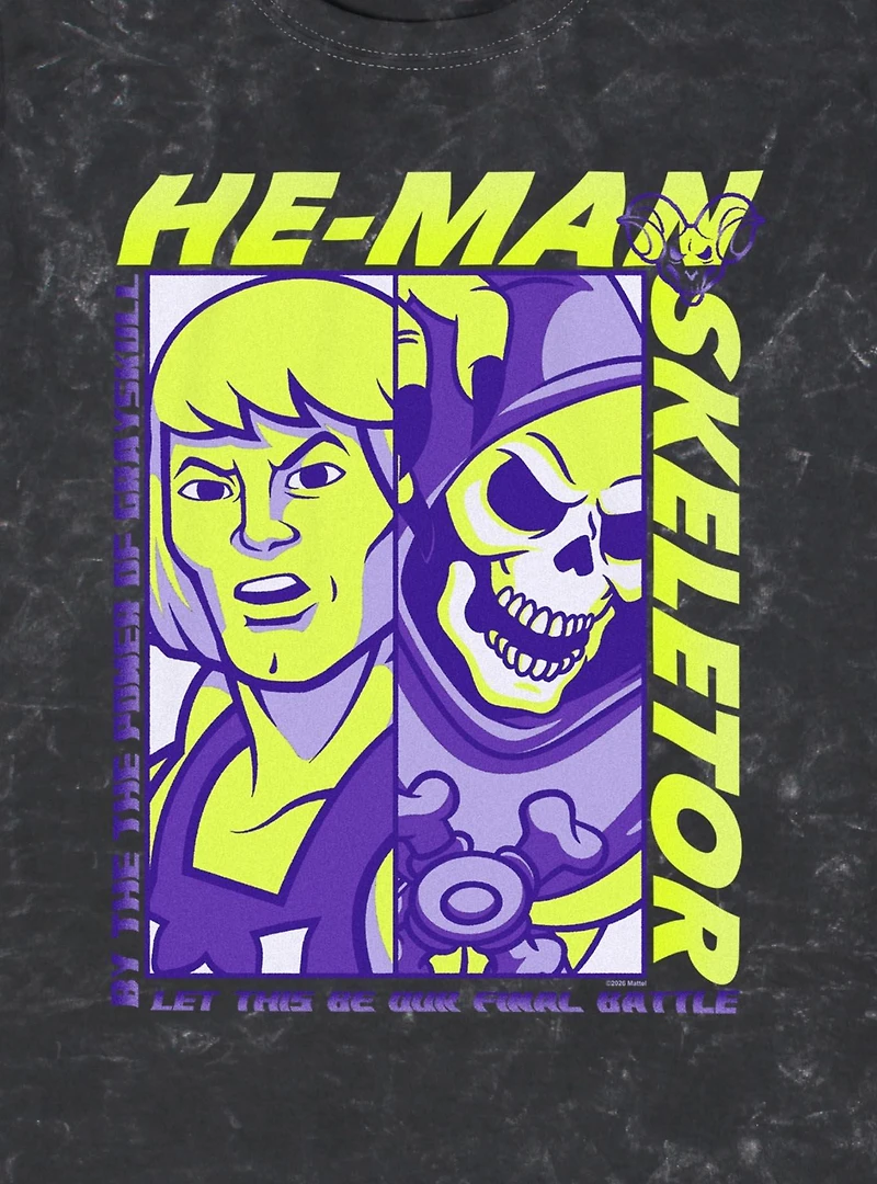 Masters Of The Universe He-Man & Skeletor Split Mineral Wash T-Shirt