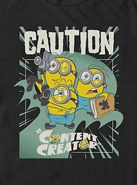 Minions Caution Content Creator T-Shirt