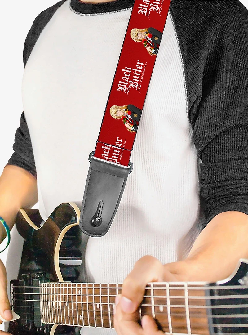 Black Butler Edgar Redmond Pose and Title Guitar Strap
