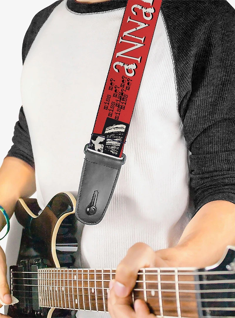Annabelle Miss Me Eyes and Text Guitar Strap