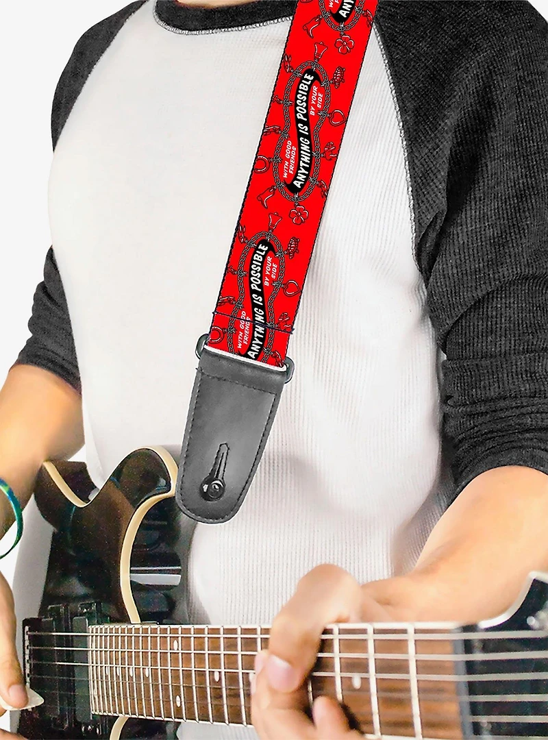 IT Welcome To Derry Anything Is Possible Charm Bracelet Red Guitar Strap