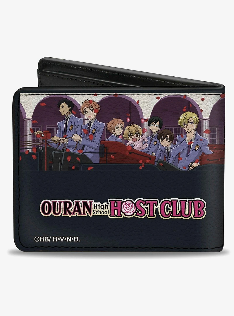 Ouran High School Host Club Character Group Poses Black Bifold Wallet