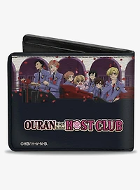Ouran High School Host Club Character Group Poses Black Bifold Wallet