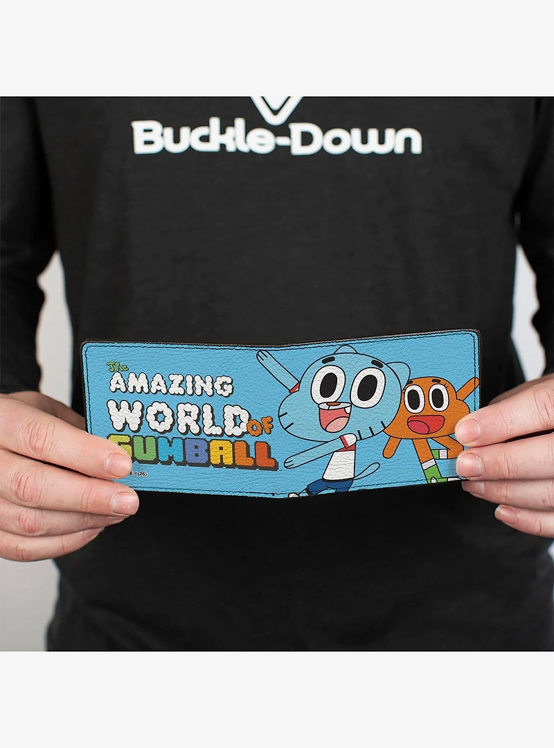 The Amazing World of Gumball Logo and Pose with Darwin Bifold Wallet