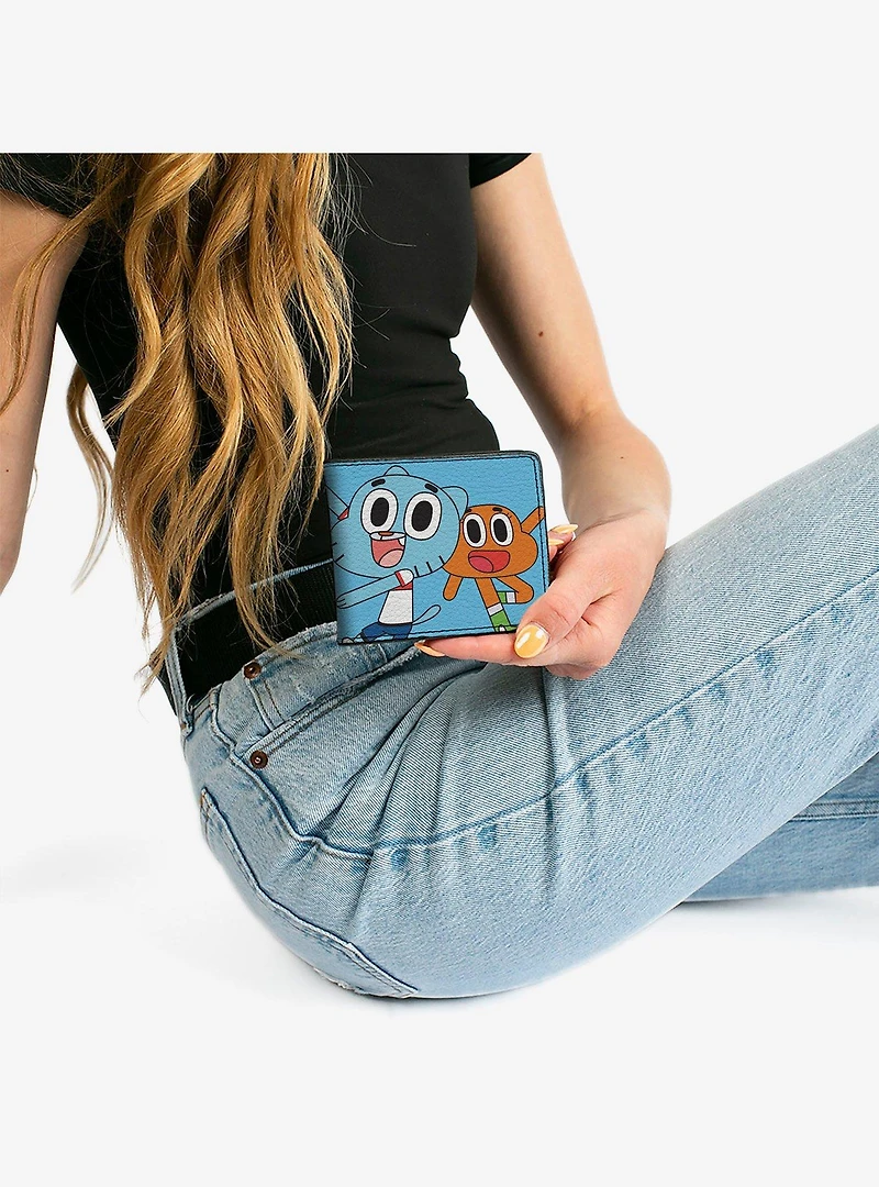 The Amazing World of Gumball Logo and Pose with Darwin Bifold Wallet